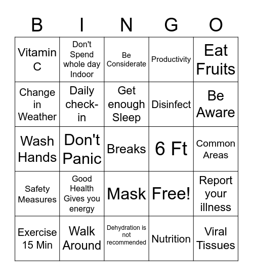 MAKE NEI HEALTHY AGAIN Bingo Card