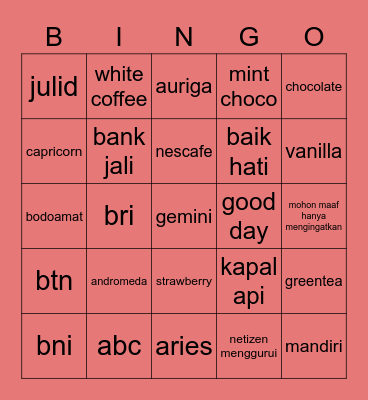 Board Lia 🥰 Bingo Card