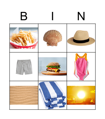 At the Beach Bingo Card