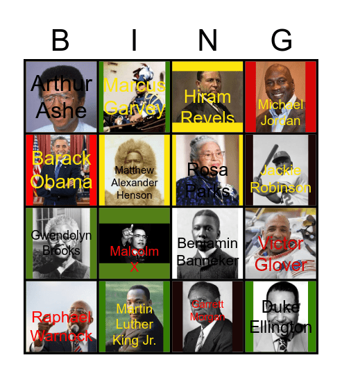 Black History Bingo Card