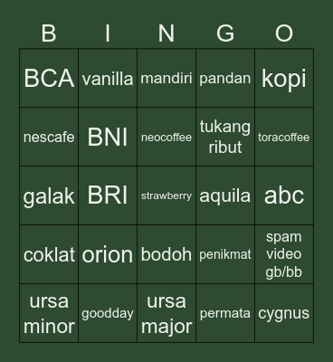 keisuke's Bingo Card