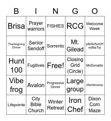 AACF Alumni Bonanza Bingo Card