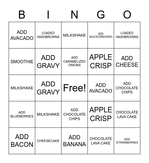 B.A.D.A. BINGO Card