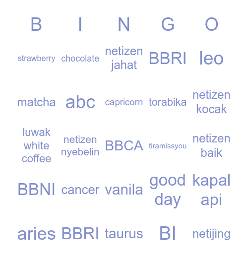 🌈 dear winter ☁️ Bingo Card