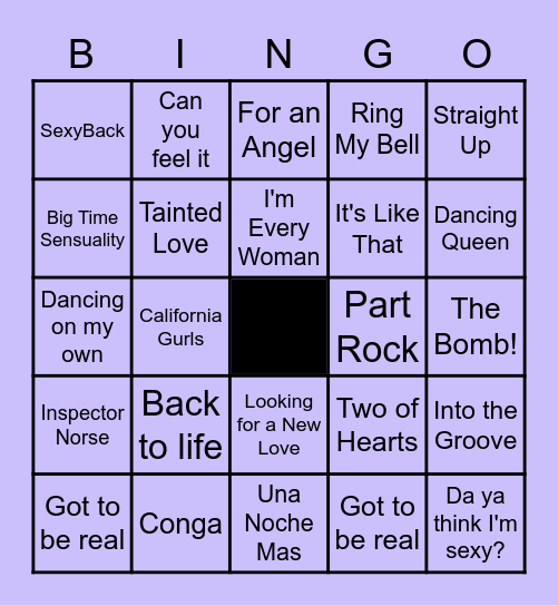 Best Dance Tunes of All Time 2 Bingo Card