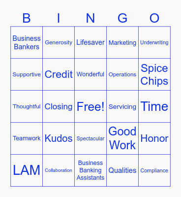 Lake Area Bank Bingo Card