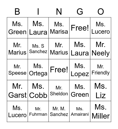 Google Meet Bingo Card