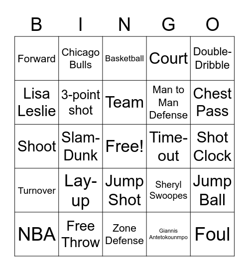 Huffman Basketball Bingo Card