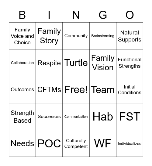 Wraparound Bingo Card