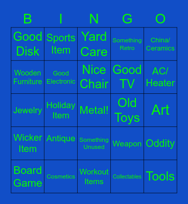 Diversion Bingo Card