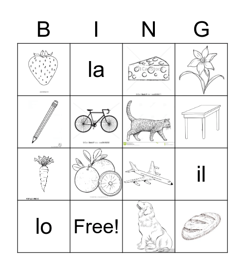 Bingo Italiano Bingo Card