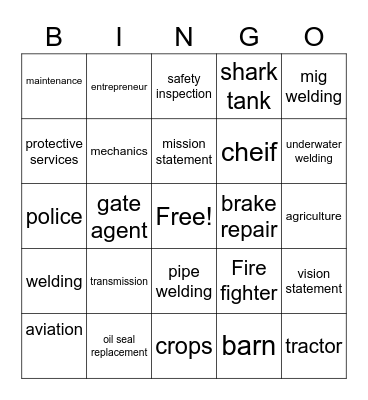 cca bingo Card
