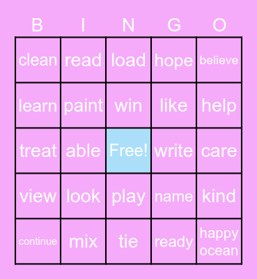 Prefix Bingo Card