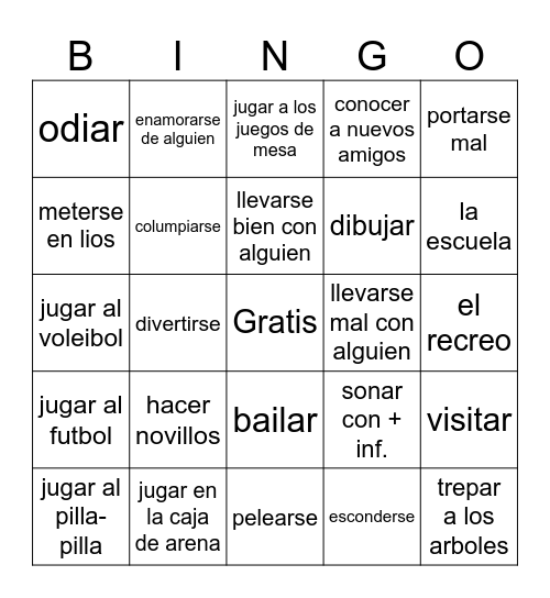 Sp 2 Unidad 6 Repaso Bingo Card