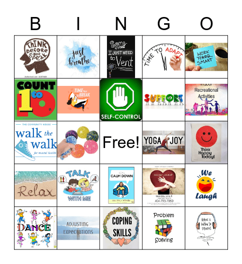 Coping Techniques Bingo Card