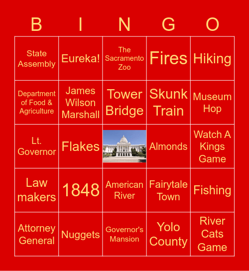 SACRAMENTO BINGO Card