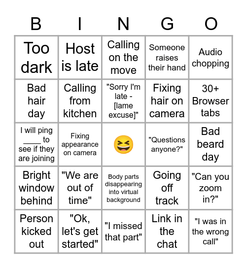 💻 Working From Home 🏠 Bingo Card