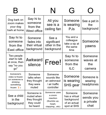 Science Social Hour Bingo Card