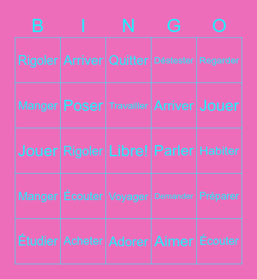 French verb practice Bingo Card