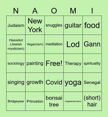 Naomi Birthday Bingo! Bingo Card