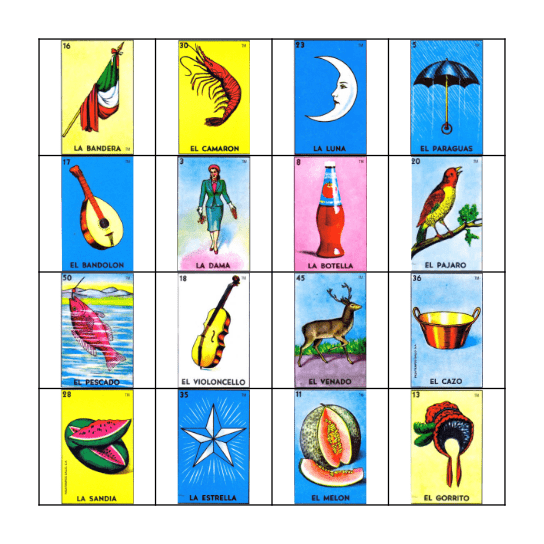 Loteria Bingo Card