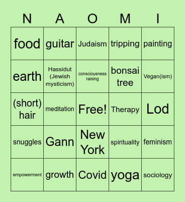 Naomi Birthday Bingo! Bingo Card