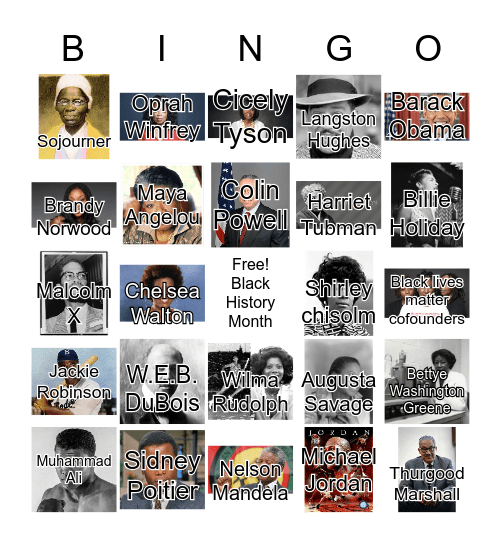 African American BINGO Card