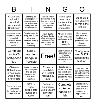 Bingo! Bingo Card