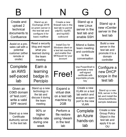 Bingo! Bingo Card