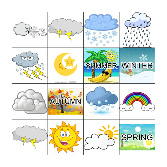 WEATHER Bingo Card