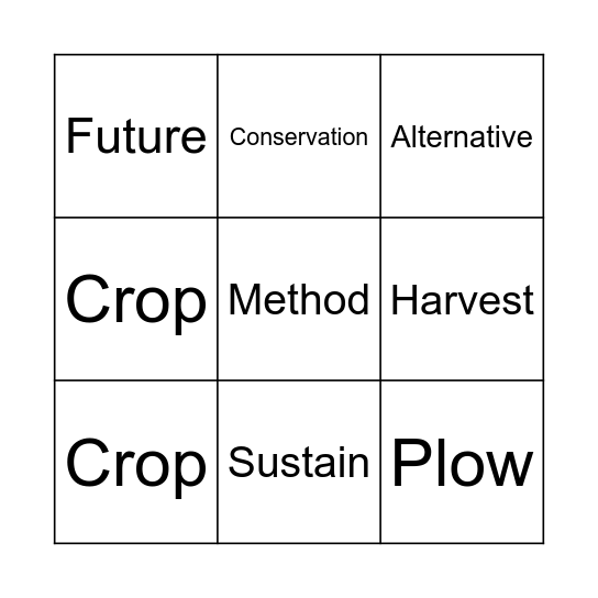 Vocab Bingo Card