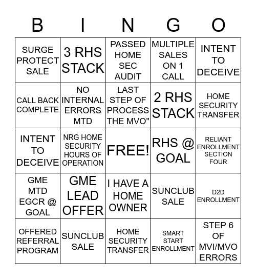 S4 COMMUNICATIONS Bingo Card