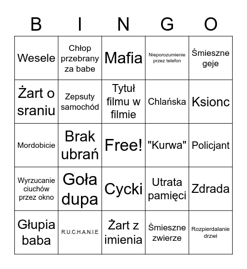 Adamczyk Bingo Card