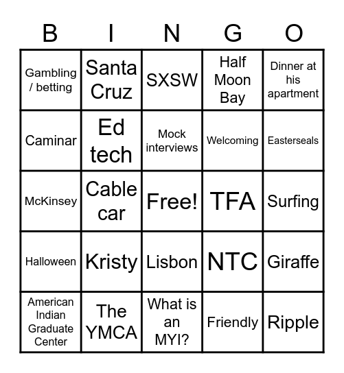 Celebrating Connor! Bingo Card