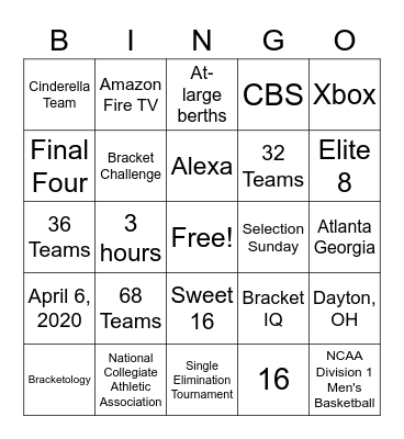Training Activity Bingo Card