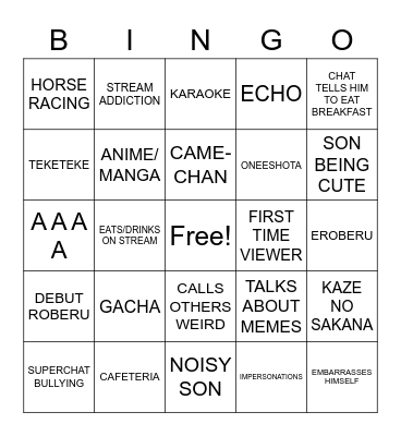 Roberu (beta test) Bingo Card