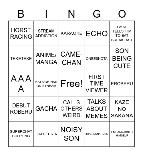 Roberu (beta test) Bingo Card