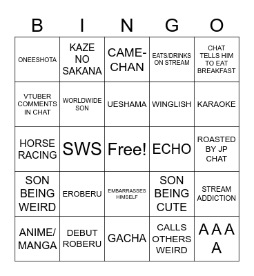 Roberu (beta test) Bingo Card