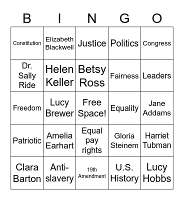 Women's History BINGO Card