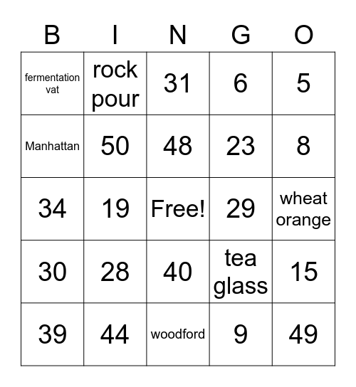 Number Bingo 1-75 Bingo Card