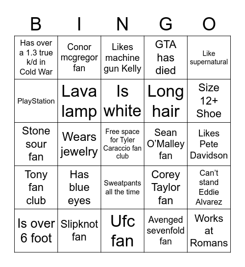 Bingus Bingo Card