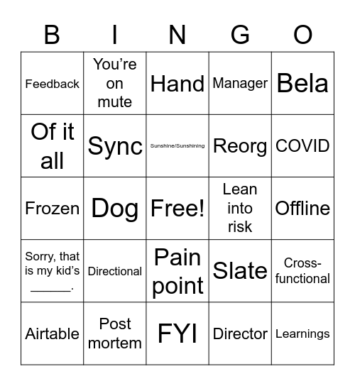 Drama BALA Bingo Card