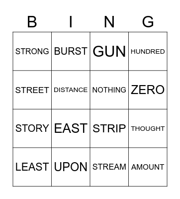 WEEK 5 SPELLING LIST TERM 1 Bingo Card
