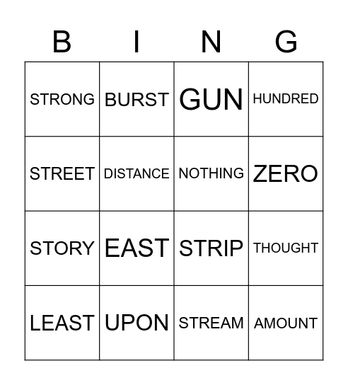 WEEK 5 SPELLING LIST TERM 1 Bingo Card