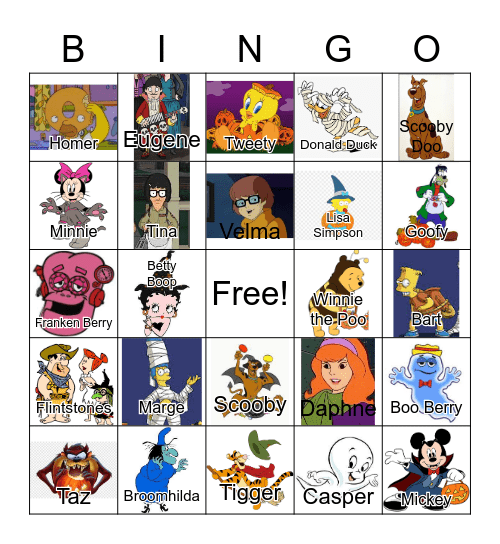 Cartoons!! Bingo Card