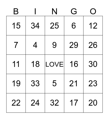 BCM Valentine's Bingo! Bingo Card