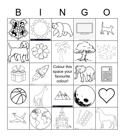 Colour-me-in Bingo! Bingo Card