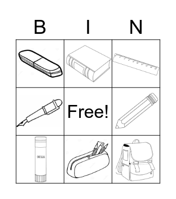 SCHOOL OBJECTS Bingo Card