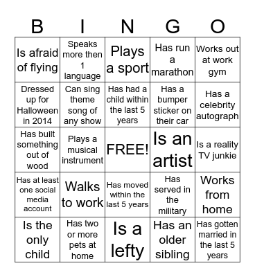 ng LMTravel Bingo Card