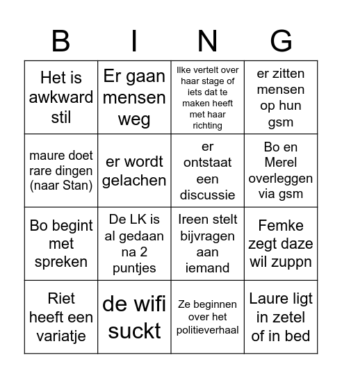 LK bingooo Bingo Card